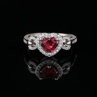 Women's Red Heart-shaped Wedding Ring Personalized Bracelet
