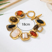Retro-style Fashion Natural Stone Geometric Crystal Glass Bracelet