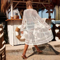 Cross-border AliExpressEbay New SpringsuSpring Summermmer Hollow-out Knitted Cardigan Crocheted Outerwear For Export Beach Sun Protection Dress
