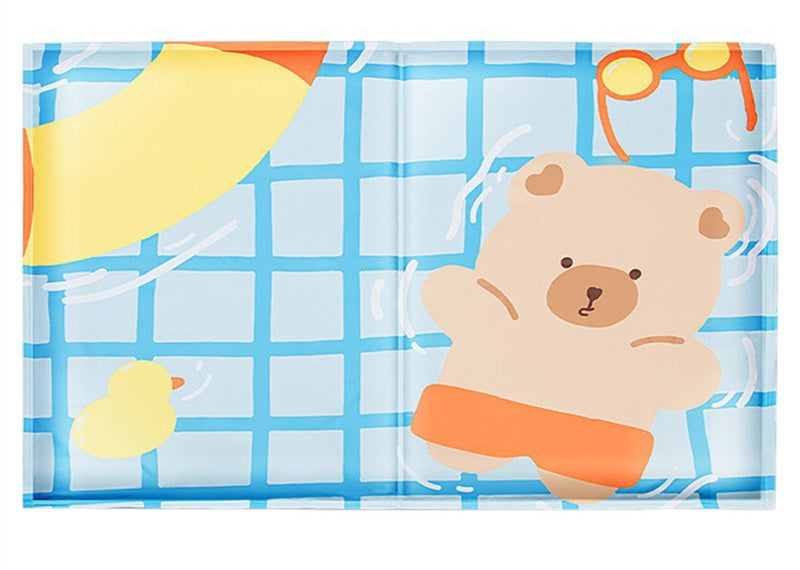 Pet Ice Mat Cute Dinosaur Sleeping Cooling Down