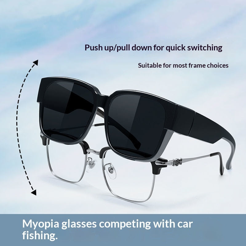 Blue-lens Sun Visor Sunglasses For Outdoor Driving