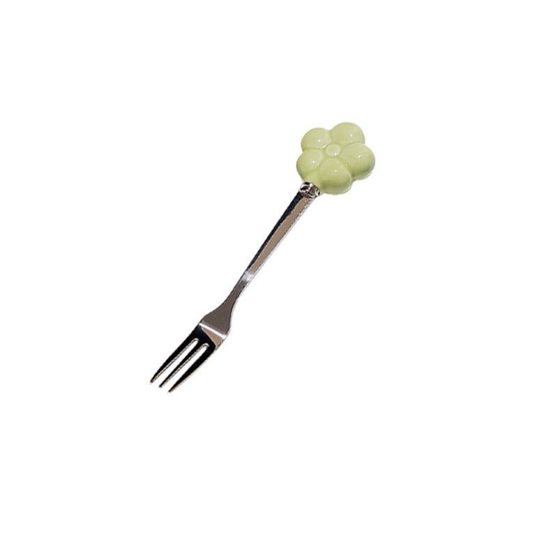 Creative SUNFLOWER Stainless Steel Fruit Fork Ceramic Storage Tank Kitchen Gadgets