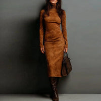 Women's Turtleneck Long-Sleeve Bodycon Dress