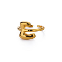 Cute Bubble Letters Ring Gold 18K Gold Plated Ring