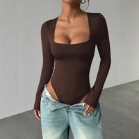 Sexy And Chic Square-neck Top For Fall And Winter