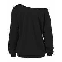 Halloween Print Long Sleeve Slanted Shoulder Top