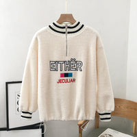 Autumn Lamb Velvet Plus Velvet Thick Sweater Women