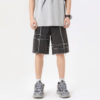 Fashion Summer Stitching Denim Shorts Men