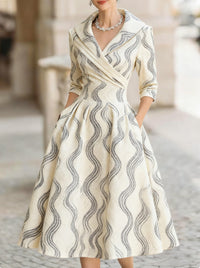 Elegant Formal French-style Waist-cinched Dress