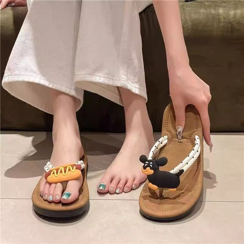 Soft Sole Non Slip Beach Flip Flops Herringbone Summer Outdoor Slippers