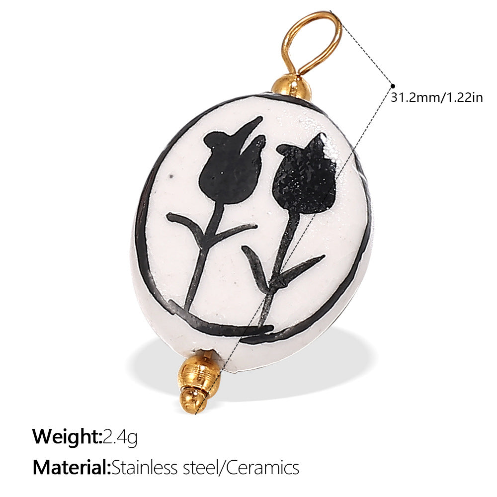 Fresh-style From The Ocean Collection Stainless Steel Pendant Necklace With 18K Gold Plating