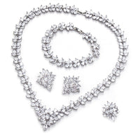 The Dazzling Set Is Handcrafted With Copper And Set With Zircon Stones.