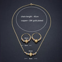 Multicolor Cutout Round Beads Necklace And Earrings Suite Necklace Jewelry