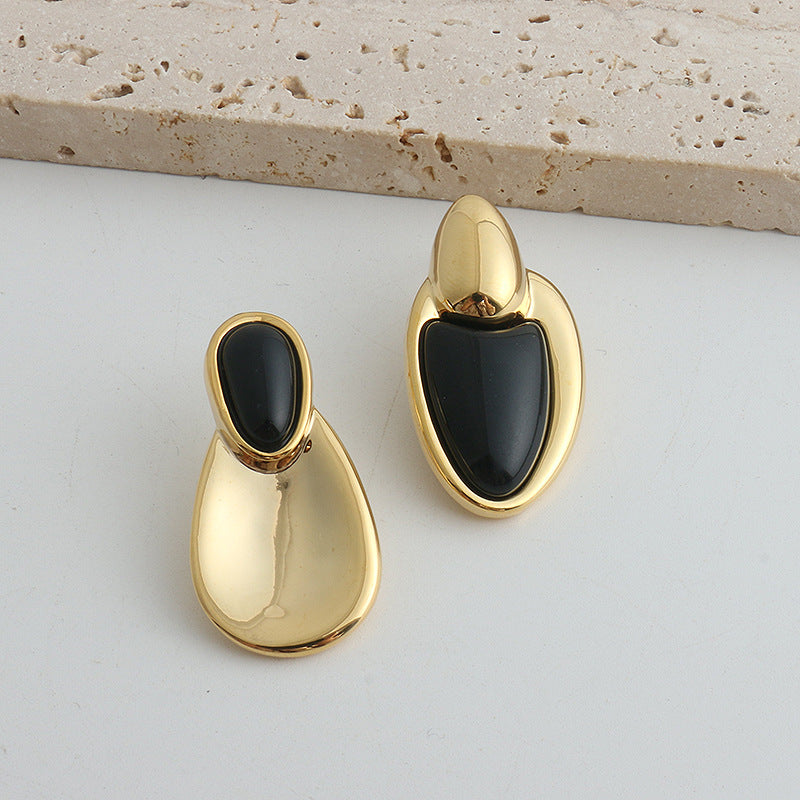 New Chinese Style Accessories Irregular Stitching Black Onyx Necklace Women