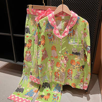Two-piece Long-sleeved Household Clothes Women Can Go Out Loose