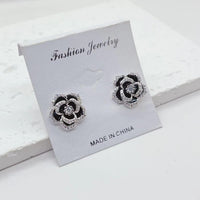 Real Gold Rose Light Luxury Fashionable Earring Necklace