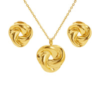 Stainless Steel Vintage Necklace And Stud Set Titanium Steel Jewelry Pendant Necklace And Earrings