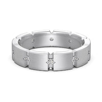 S925 Sterling Silver Men And Women Couple Rings Personality Fashion Round Zirconium Gang Drill Slim Ring Simple All-match