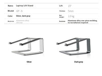 Laptop Aluminum Alloy Base Plate Desktop Riser