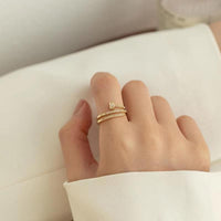 Silver Zircon Versatile Vintage Dainty Open Adjustable Ring