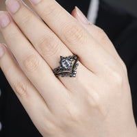 European And American Style Women Wedding Couple Couple Rings Fashion Zircon Ring Set