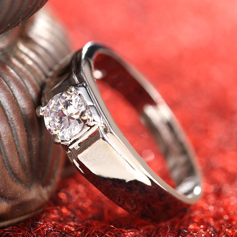 Women's Diamond  Ring Moissanite Couple Couple Rings SATINE Six-claw