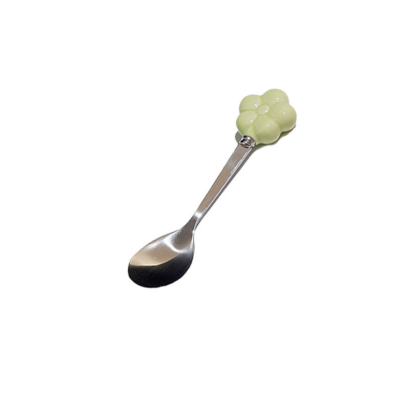 Creative SUNFLOWER Stainless Steel Fruit Fork Ceramic Storage Tank Kitchen Gadgets