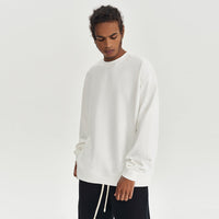 Solid Color Round Neck Men's Sweater Heavy Thickening American Fashion Brand Loose
