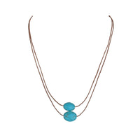 Retro Minimalist Double-Layer Necklace For Women With Turquoise-Style Beads