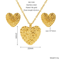 Stainless Steel Vintage Necklace And Stud Set Titanium Steel Jewelry Pendant Necklace And Earrings