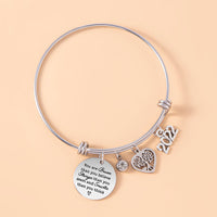 Crystal Heart Tree Of Life Charm Bracelet Inspirational Adjustable Stainless Steel Bangle