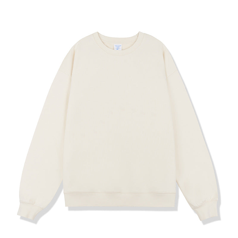 Solid Color Round Neck Men's Sweater Heavy Thickening American Fashion Brand Loose