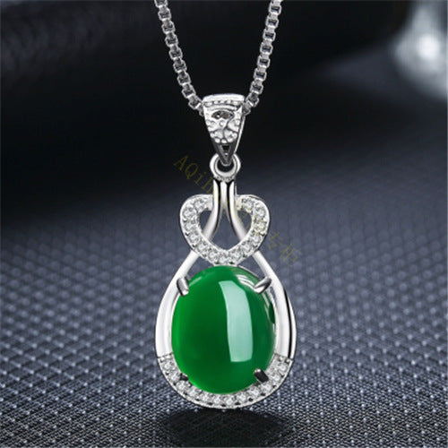 Waterdrop Blossom Carnelian Pendant With Green Chalcedony