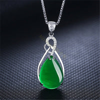Waterdrop Blossom Carnelian Pendant With Green Chalcedony