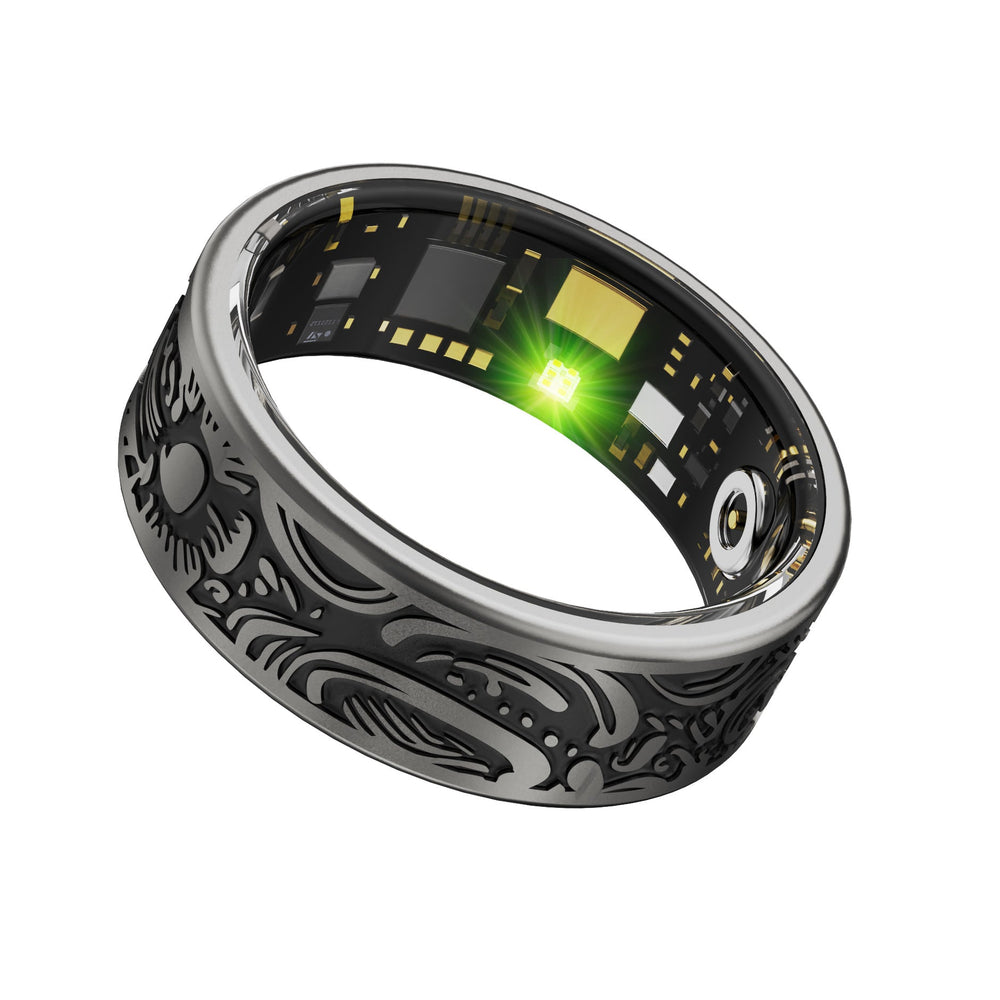 Retro Style Smart Ring Heart Rate And Blood Pressure