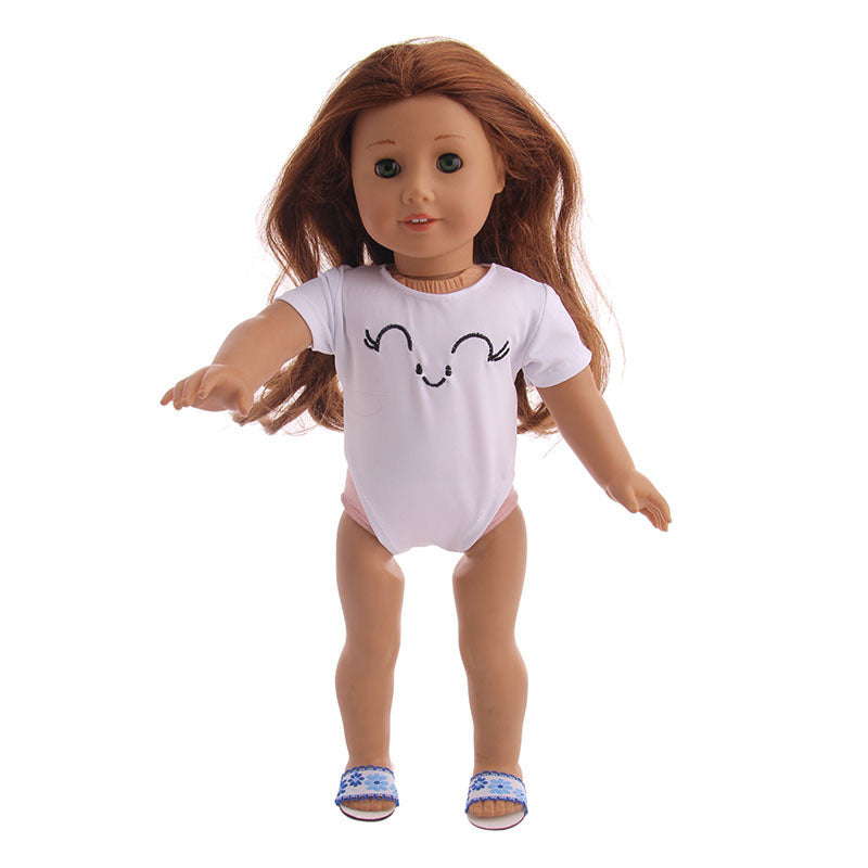 Cute One-piece Swimsuit With Girl Doll Accessories