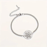 Womens Hollow Ring Six-Loop Pendant Bracelet