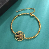 Womens Hollow Ring Six-Loop Pendant Bracelet