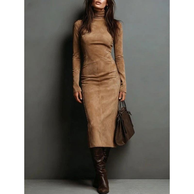 Women's Turtleneck Long-Sleeve Bodycon Dress
