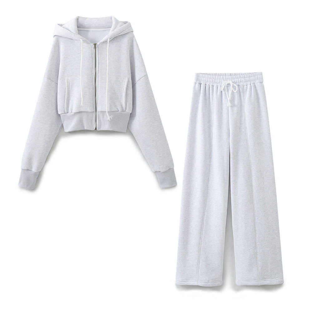 Women's Clothing Short Sport Cardigan Sweater Running Pants Suit