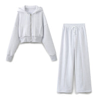 Women's Clothing Short Sport Cardigan Sweater Running Pants Suit