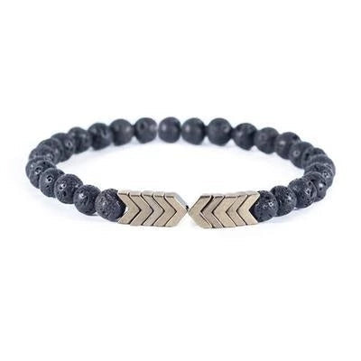 Purple Arrow Volcanic Stone Lava stone Magnetic Bracelet