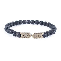 Purple Arrow Volcanic Stone Lava stone Magnetic Bracelet