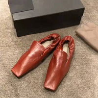 Flat Woman Head Retro Shallow Mouth Soft Sole Single Shoes