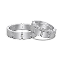 S925 Sterling Silver Men And Women Couple Rings Personality Fashion Round Zirconium Gang Drill Slim Ring Simple All-match
