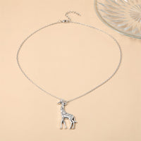 European And American-style Personalized Giraffe Pendant Alloy Necklace