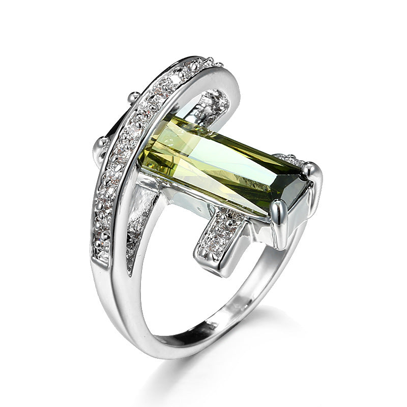 New Product Creative Fashion Rectangle Zircon Ring