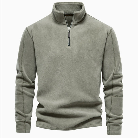 New Mens Long-sleeve Hoodie With A Stand-up Collar And A Half-zip