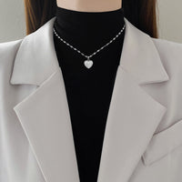 Extremely Simple Double-sided Heart-shaped Furnace Necklace