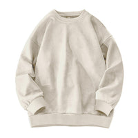 Round-neck Solid-color Suede-fleece Hoodie